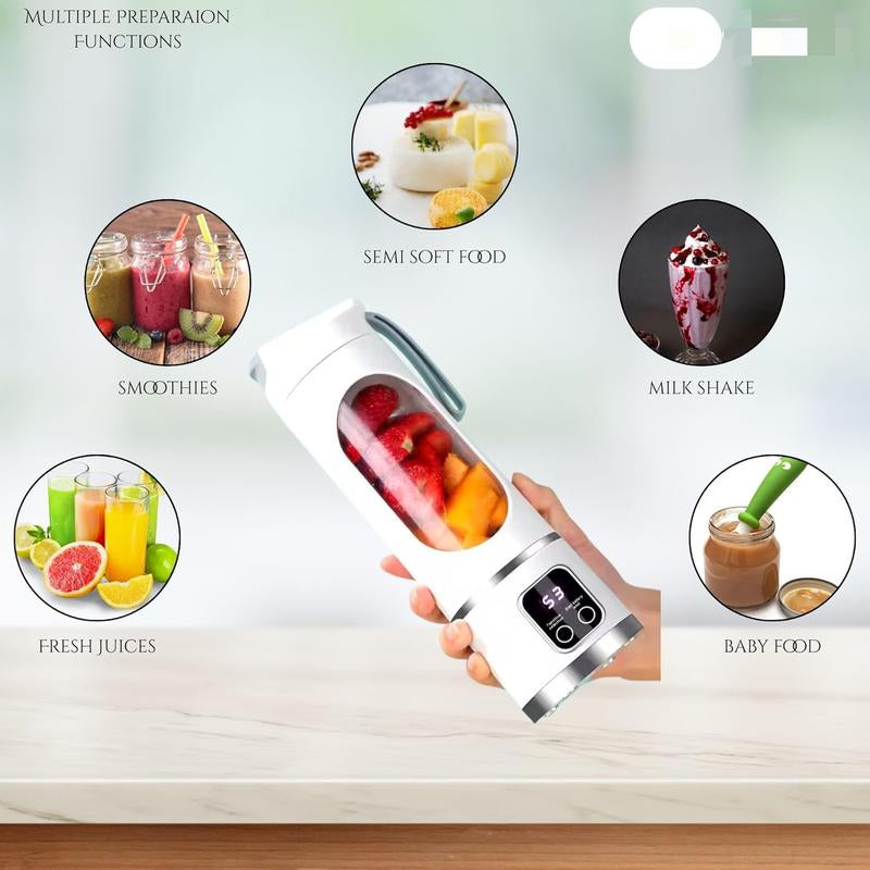 Mini Juicer Blender – 2-In-1 Ice Crusher & Smoothie Maker | Perfect for Liquid Diets, Fresh Juice, Shakes, Baby Food | USB Rechargeable & Easy to Clean | Portable Personal Electric Blender