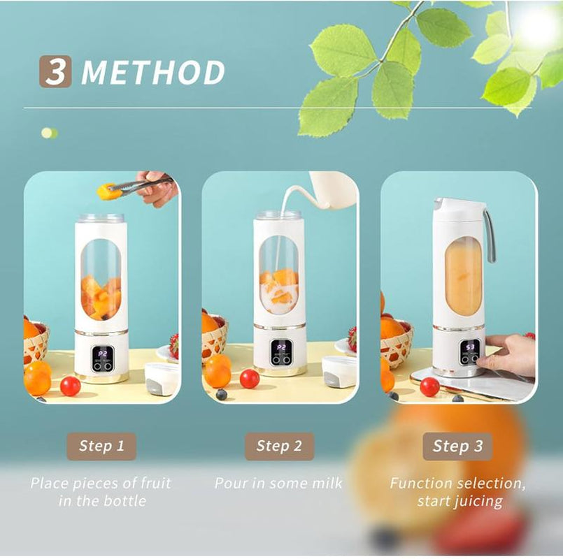 Mini Juicer Blender – 2-In-1 Ice Crusher & Smoothie Maker | Perfect for Liquid Diets, Fresh Juice, Shakes, Baby Food | USB Rechargeable & Easy to Clean | Portable Personal Electric Blender