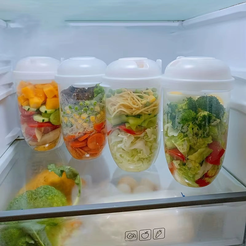 Ultimate Portable Salad & Yogurt Cup: Leak-Proof Bento Box with Fork & Sauce Container for On-the-Go Meals