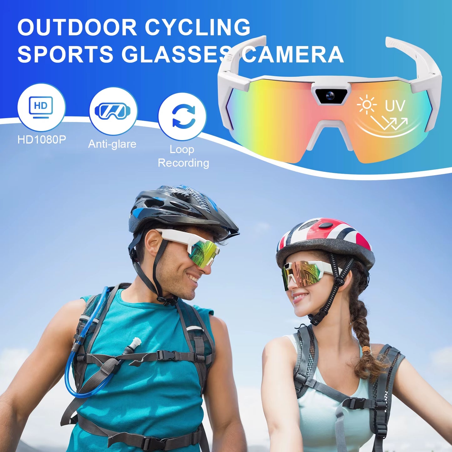 Capture Every Adventure with NEW HD Video Glasses Action Camera Sunglasses - Perfect for Sports, Biking, and Motorcycle Riding!
