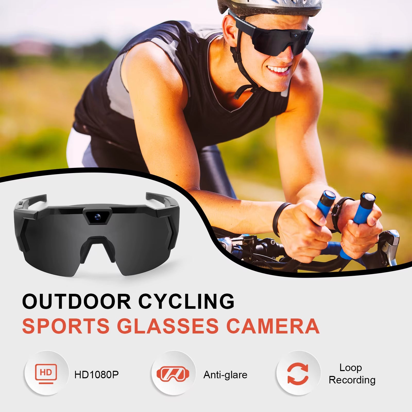 Capture Every Adventure with NEW HD Video Glasses Action Camera Sunglasses - Perfect for Sports, Biking, and Motorcycle Riding!