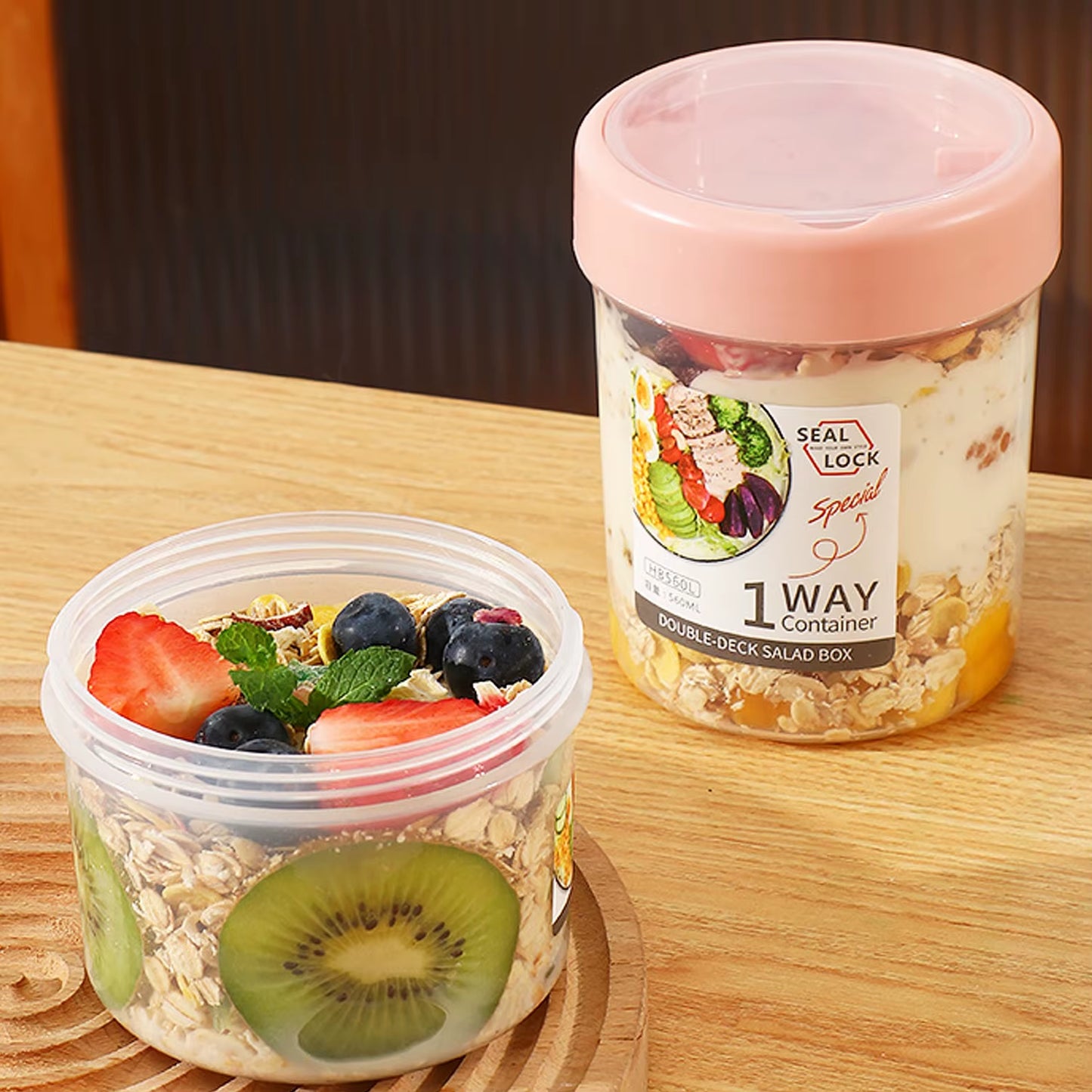 Ultimate Portable Salad & Yogurt Cup: Leak-Proof Bento Box with Fork & Sauce Container for On-the-Go Meals